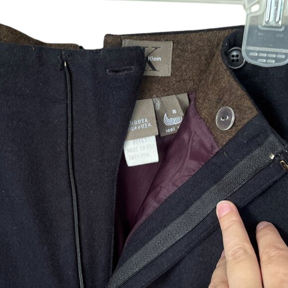 Calvin Klein Womens VTG Wool Trousers Size 8 Black Old Money Quiet Luxury Preppy - Picture 4 of 12
